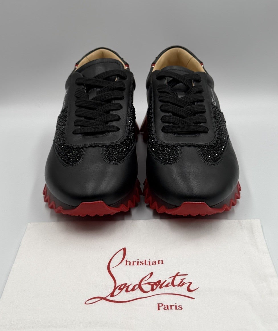 Christian Louboutin Loubishark Sneakers Leather Swarovski Crystal Size 43.5 EU