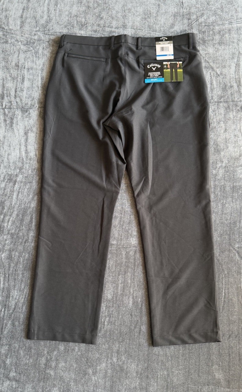 Callaway Opti-Dri Stretch Golf Pants Caviar Men's 38x30 Performance NWT