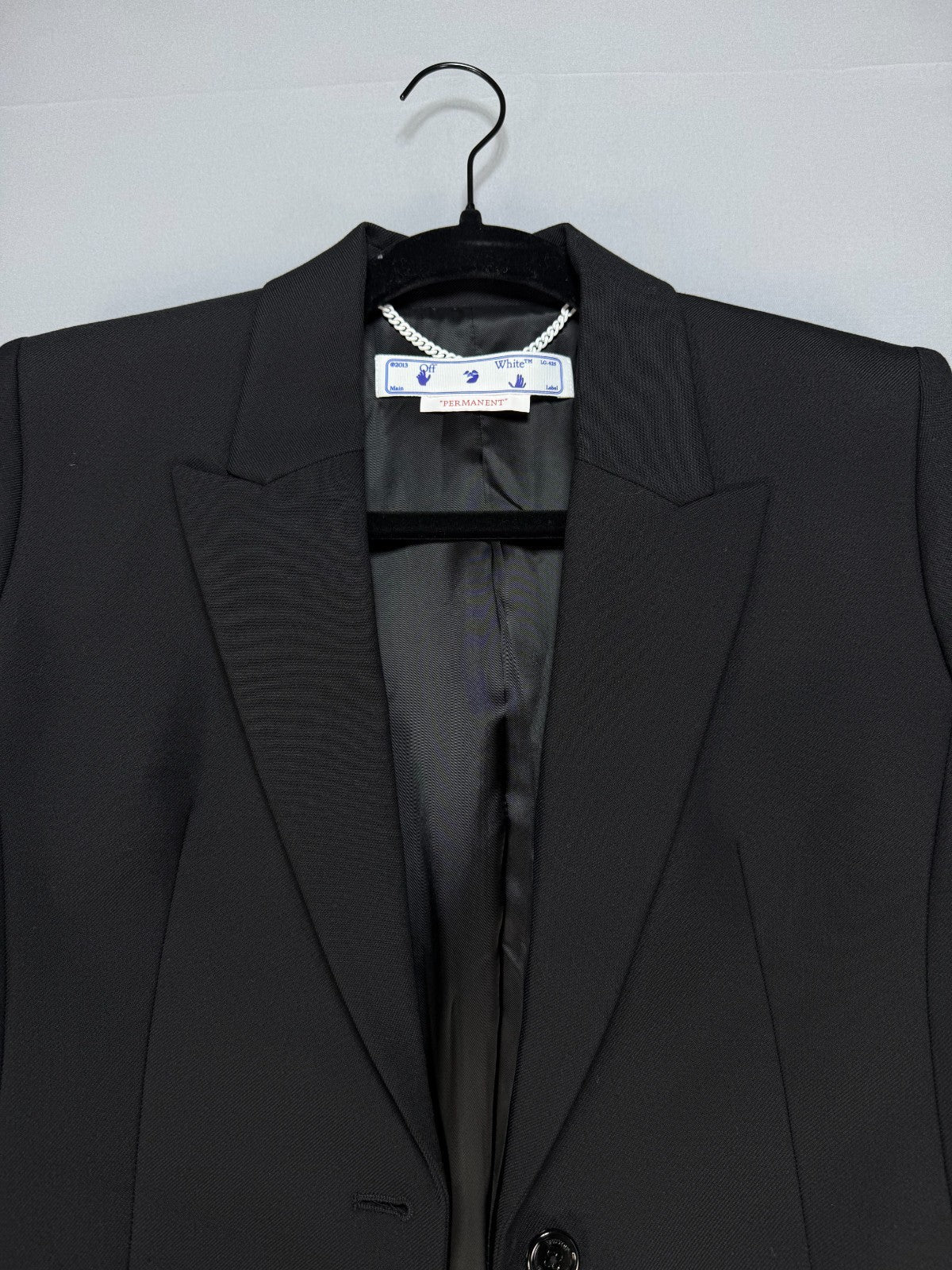 Off-White Tailored Suit Jacket Women 42 Black Tailored Fit Structured Shoulders