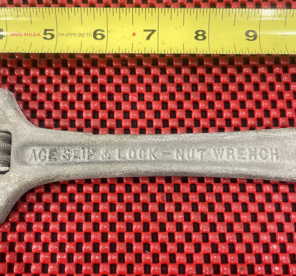 Vintage Ace Slip & Lock-Nut Wrench, Covers Co Bedford OH Plumber tool  M4