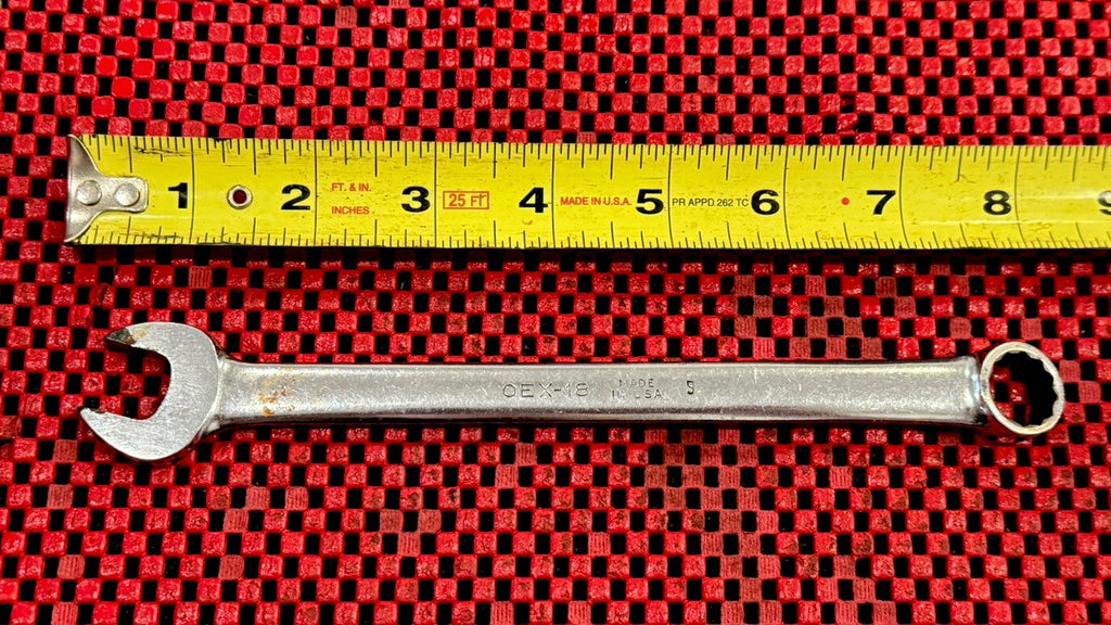 SNAP ON TOOLS OEX-18 9/16" SAE 12PT COMBINATION WRENCH MADE IN USA N2