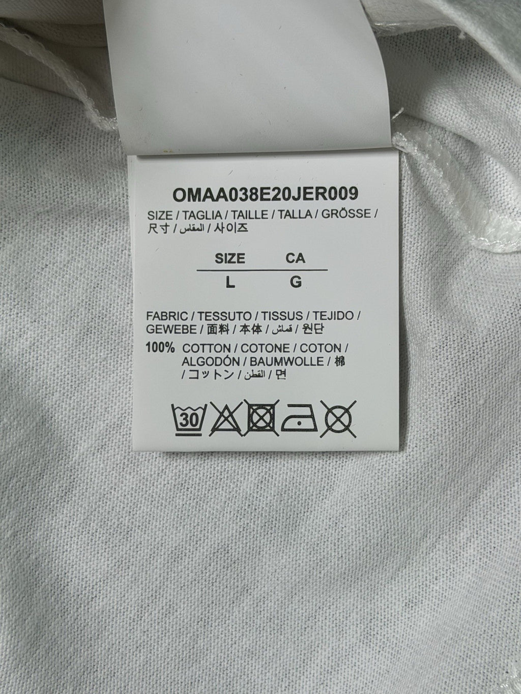 Off-White White Cotton Crew Neck Oversized Size Large NEW
