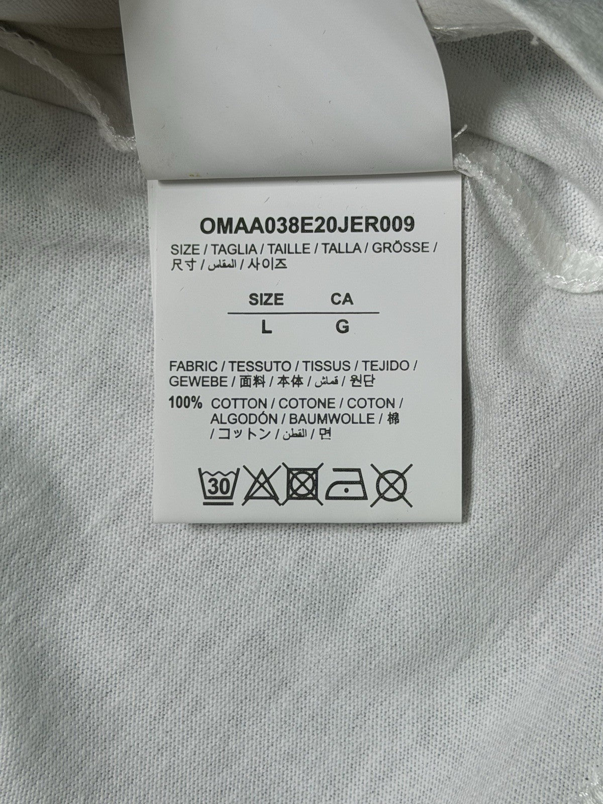 Off-White White Cotton Crew Neck Oversized Size Large NEW