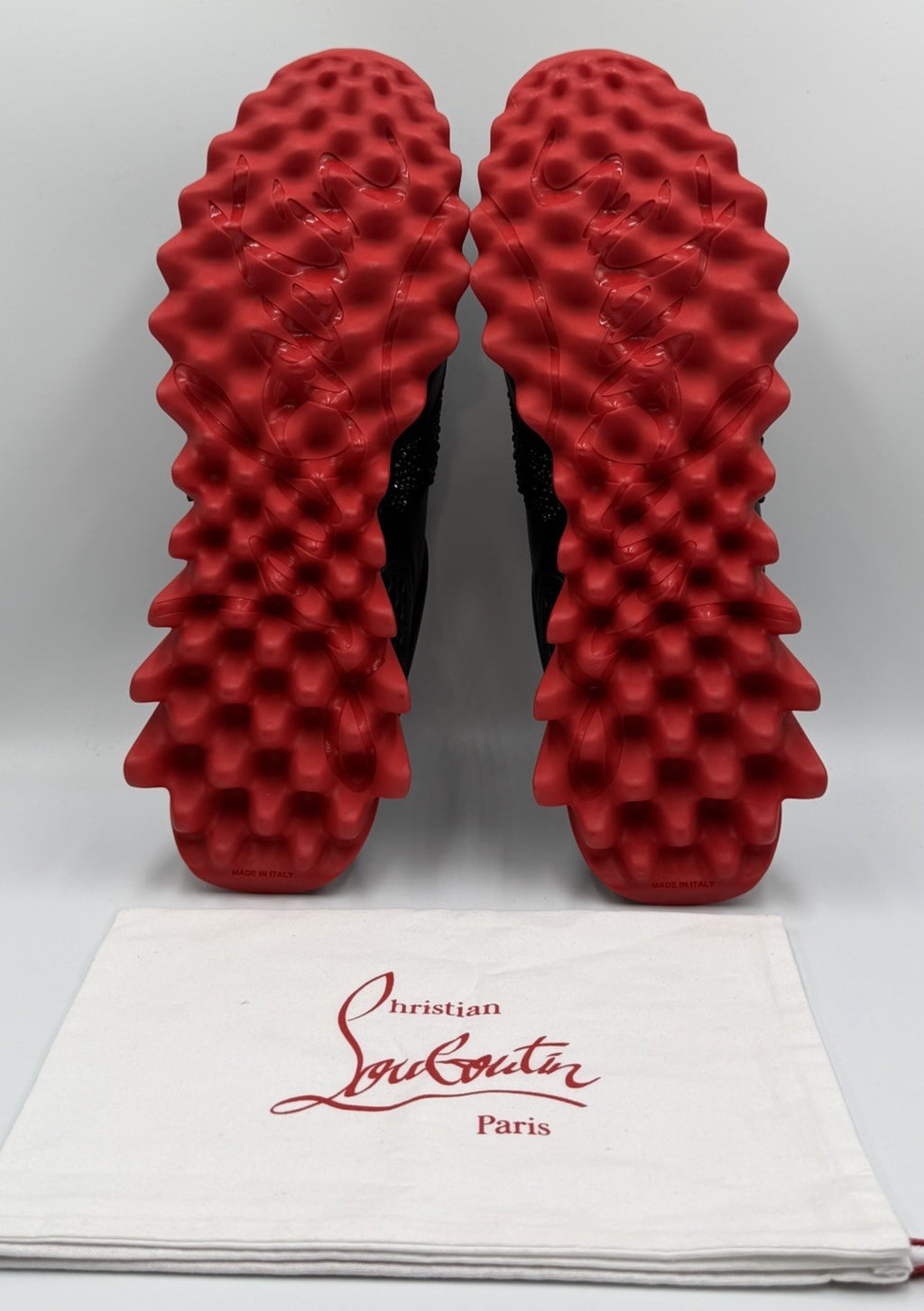 Christian Louboutin Loubishark Sneakers Leather Swarovski Crystal Size 43.5 EU