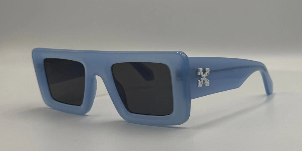 New Off-White Seattle Sunglasses Men's Light Blue Arrow Logo Full Rim Modern