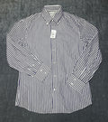 Brunello Cucinelli Button-Up Shirt Men's 2XL Blue/White Striped Slim Fit Collar
