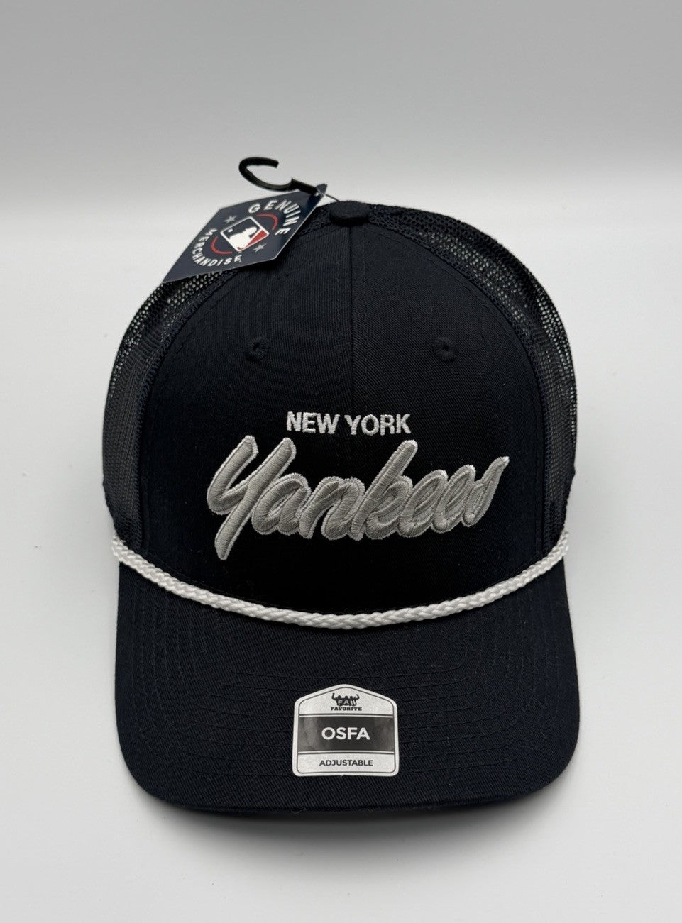 New York Yankees Fan Favorite Osfa Adjustable Hat Cap Navy Silver NEW WITH TAG