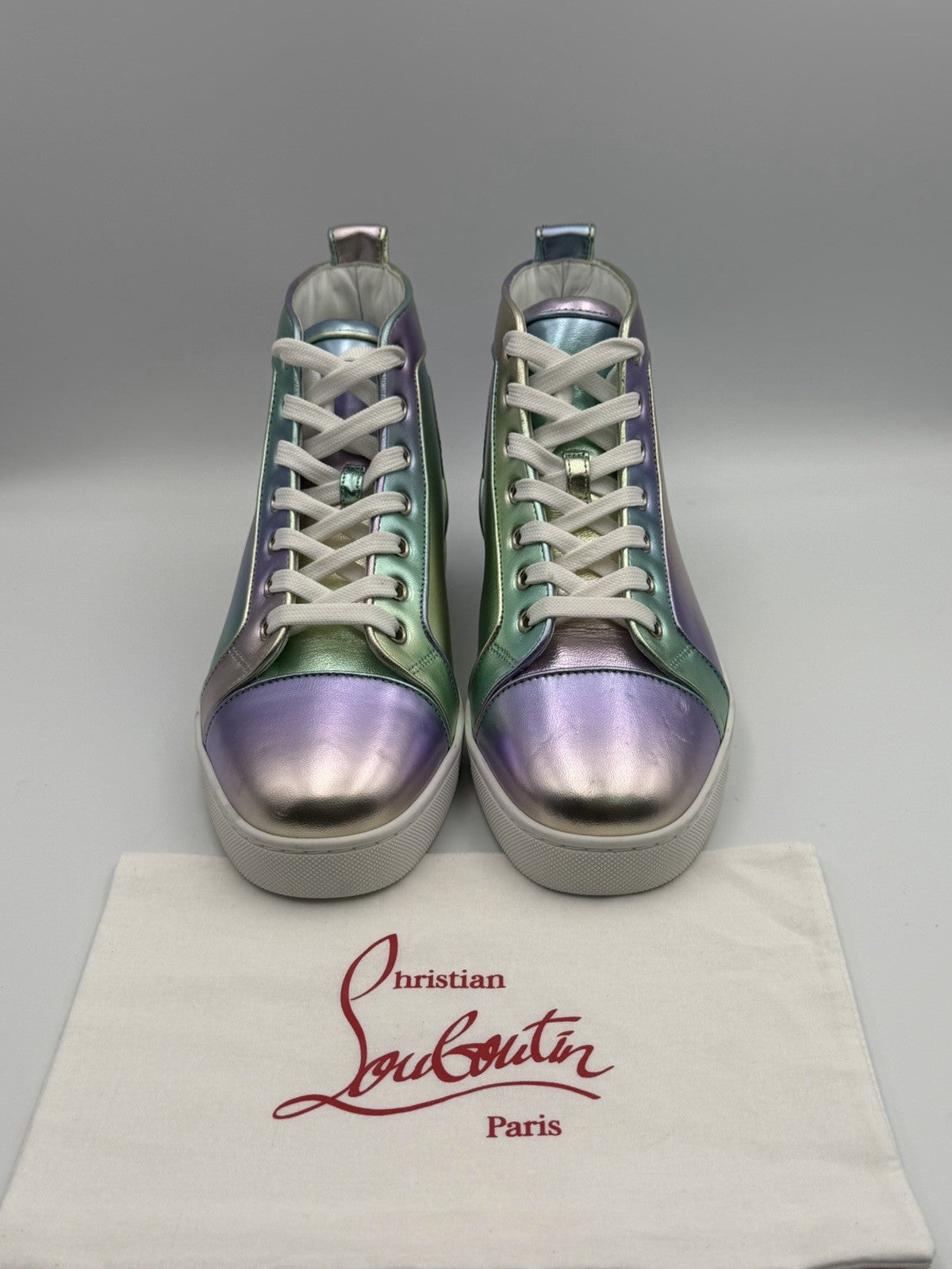 Christian Louboutin Fun Louis Flat Nappa Leather High Sneakers Size 40 EU | 9 US