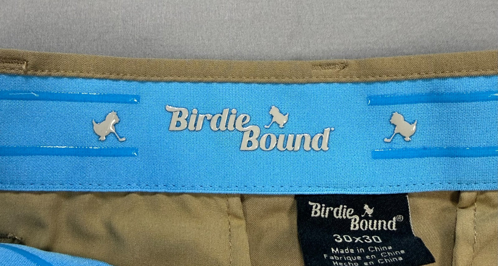 Birdie Bound Regular Fit Golf Pants Men's 30x30 Beige Straight Leg Performance