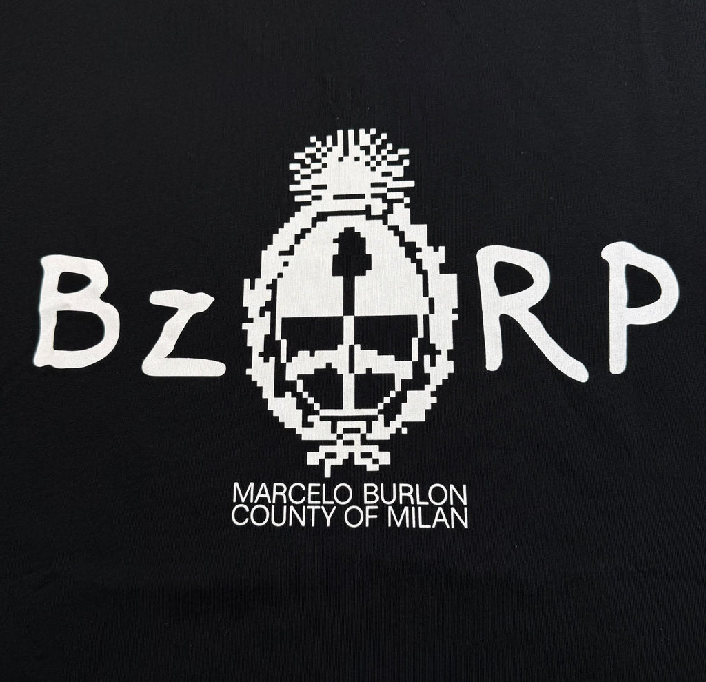 Marcelo Burlon County of Milan BZRP T-Shirt Men's Medium Black Short Sleeve