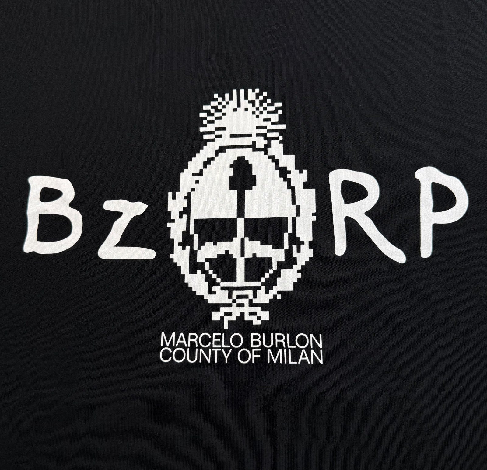 Marcelo Burlon County of Milan BZRP T-Shirt Men's Medium Black Short Sleeve