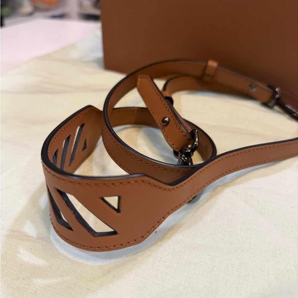 Off-White Brown Leather BOX Bag - Unique!
