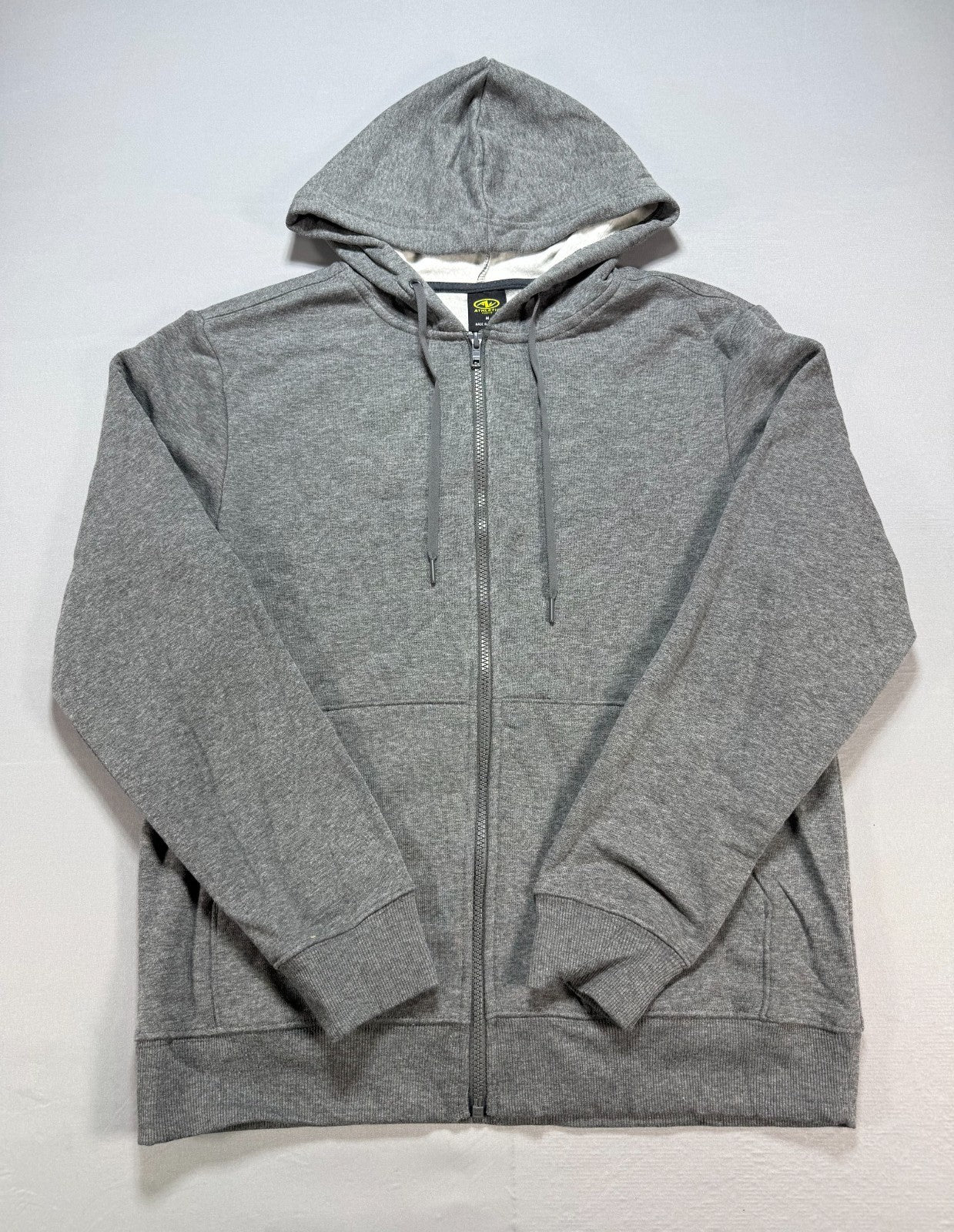 Athletic Works Fleece Full-Zip Hoodie Men's Medium Charcoal Gray Heather Outdoor