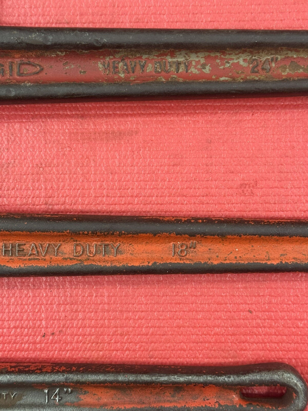 Ridgid Lot Of 3 Pipe Wrench Heavy Duty 24” 18” 14” The Ridge Tool Co Elyria USA