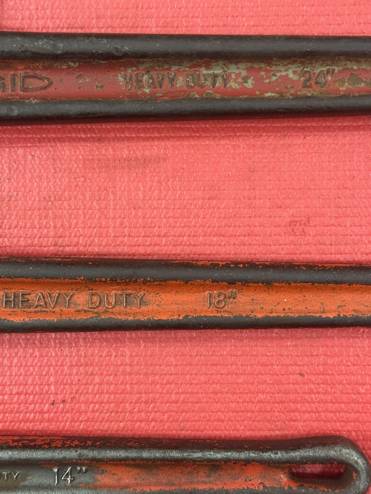 Ridgid Lot Of 3 Pipe Wrench Heavy Duty 24” 18” 14” The Ridge Tool Co Elyria USA