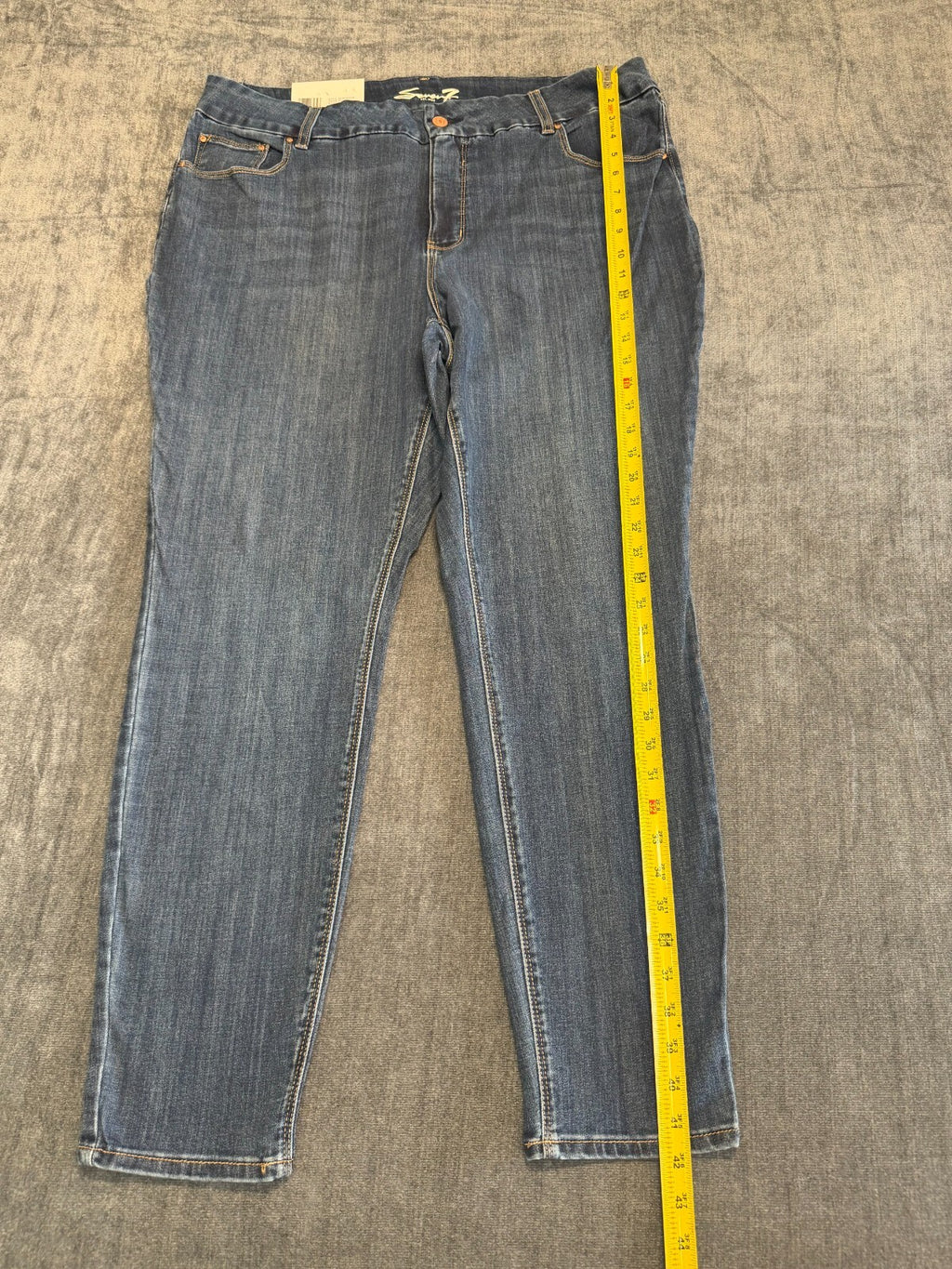 NWT Seven 7 Tummyless High Rise Skinny Jeans Women's 20W Blue Denim Medium Wash
