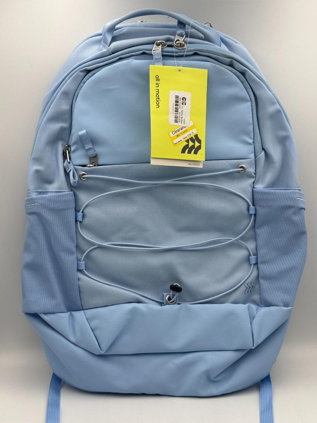 NWT All In Motion 21L Sporty Backpack Light Sky Blue Fits 15" Laptop School Bag