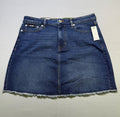 DKNY Jeans Denim A-Line Skirt Women's 12 Blue Mid Rise Laguna Stretch E3GB4845
