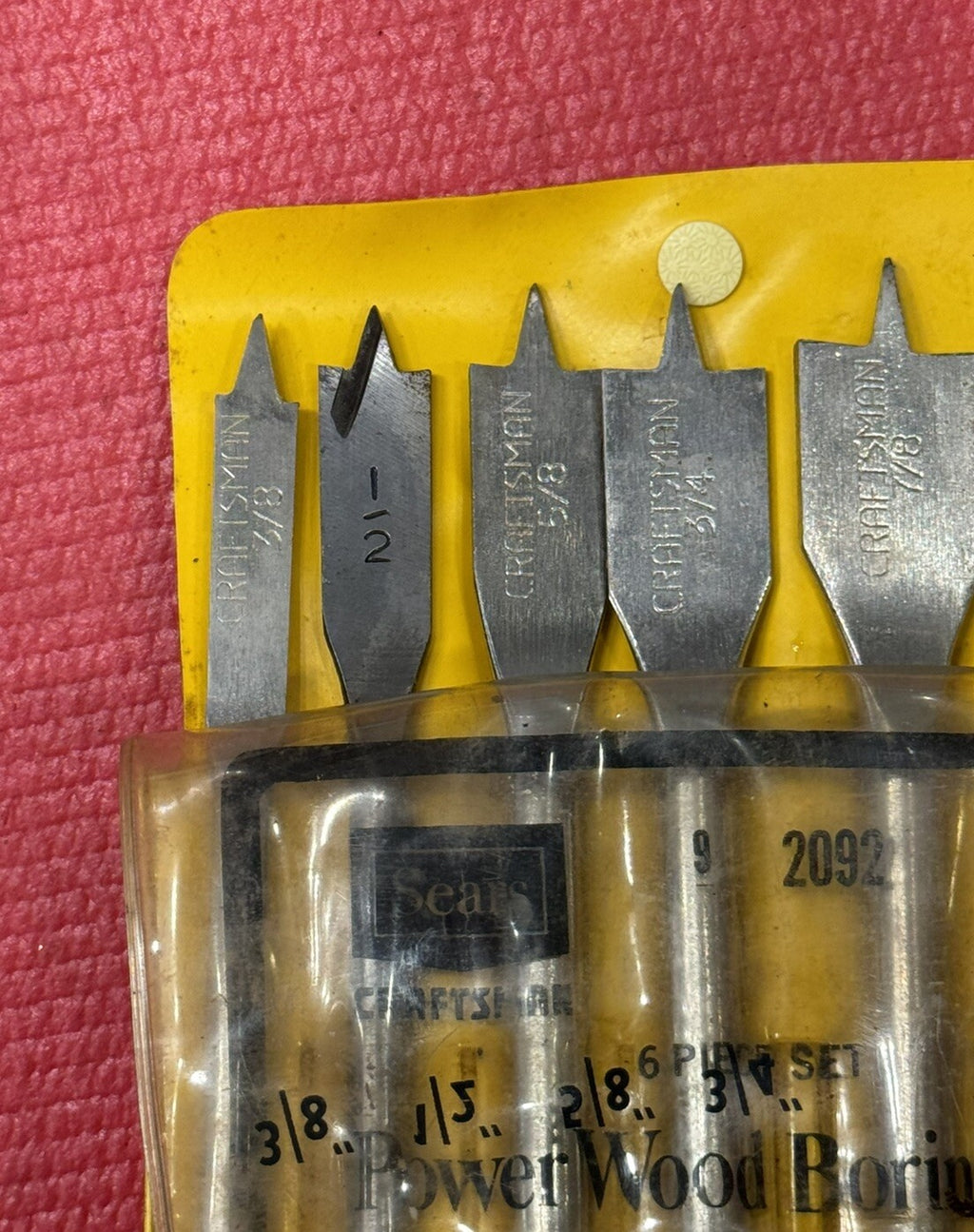 Vintage Sears Craftsman 2092 NEW 6PC Power Wood Boring Bit Set w/ OG Case USA