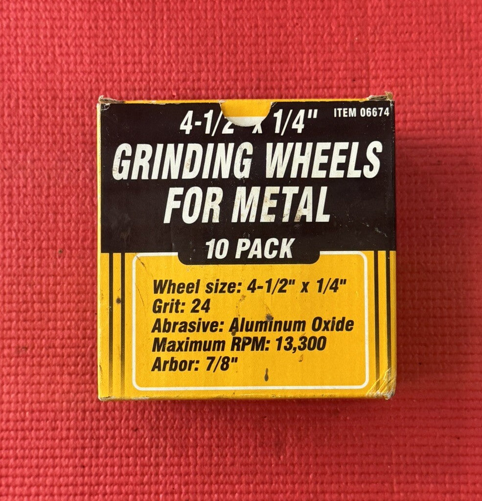 10 PACK Grinding Wheels For Metal 4-1/2" x 1/4" x 7/8”Disc Angle Grinder Grit 24