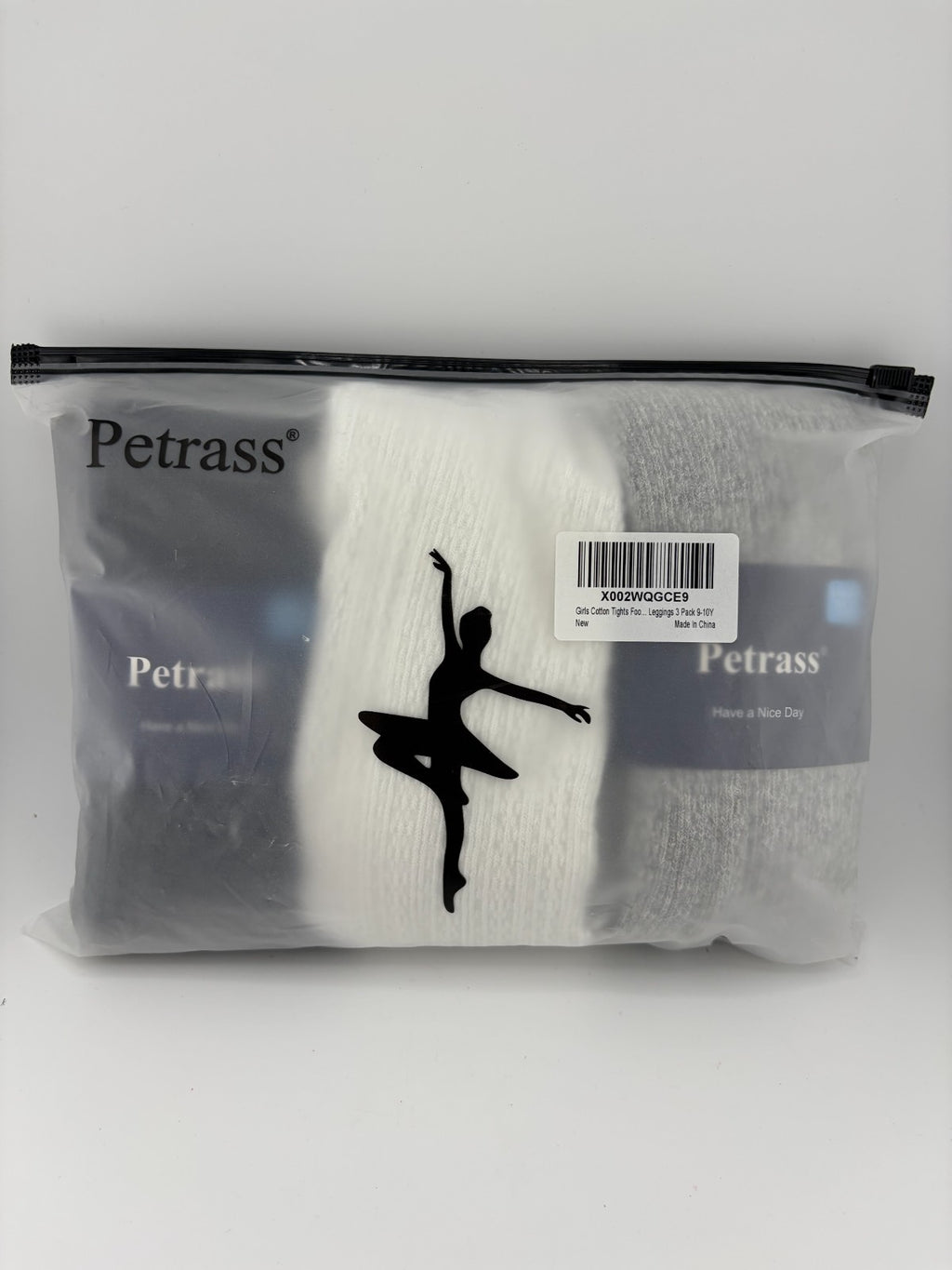 NEW Petrass Cotton Tights Girls 9-10 Years Cable Knit Seamless Dance - 3 Pack