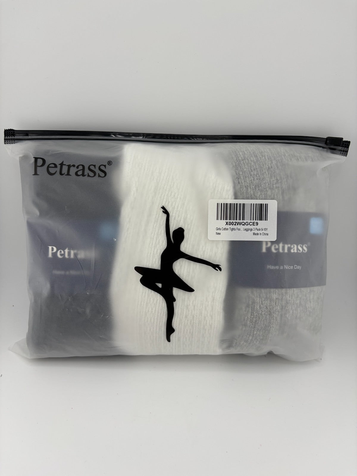 NEW Petrass Cotton Tights Girls 9-10 Years Cable Knit Seamless Dance - 3 Pack