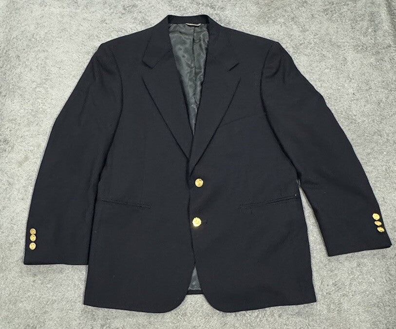 STAFFORD EXECUTIVE SPORT COAT MENS 40S BRONZE METAL BUTTON BLAZER SUIT JACKET