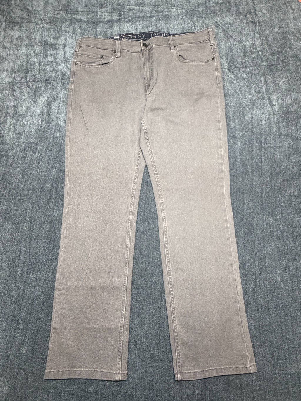 NWT Jachs New York Jeans Men's 40X32 Gray Denim Straight Leg Casual 5-Pockets