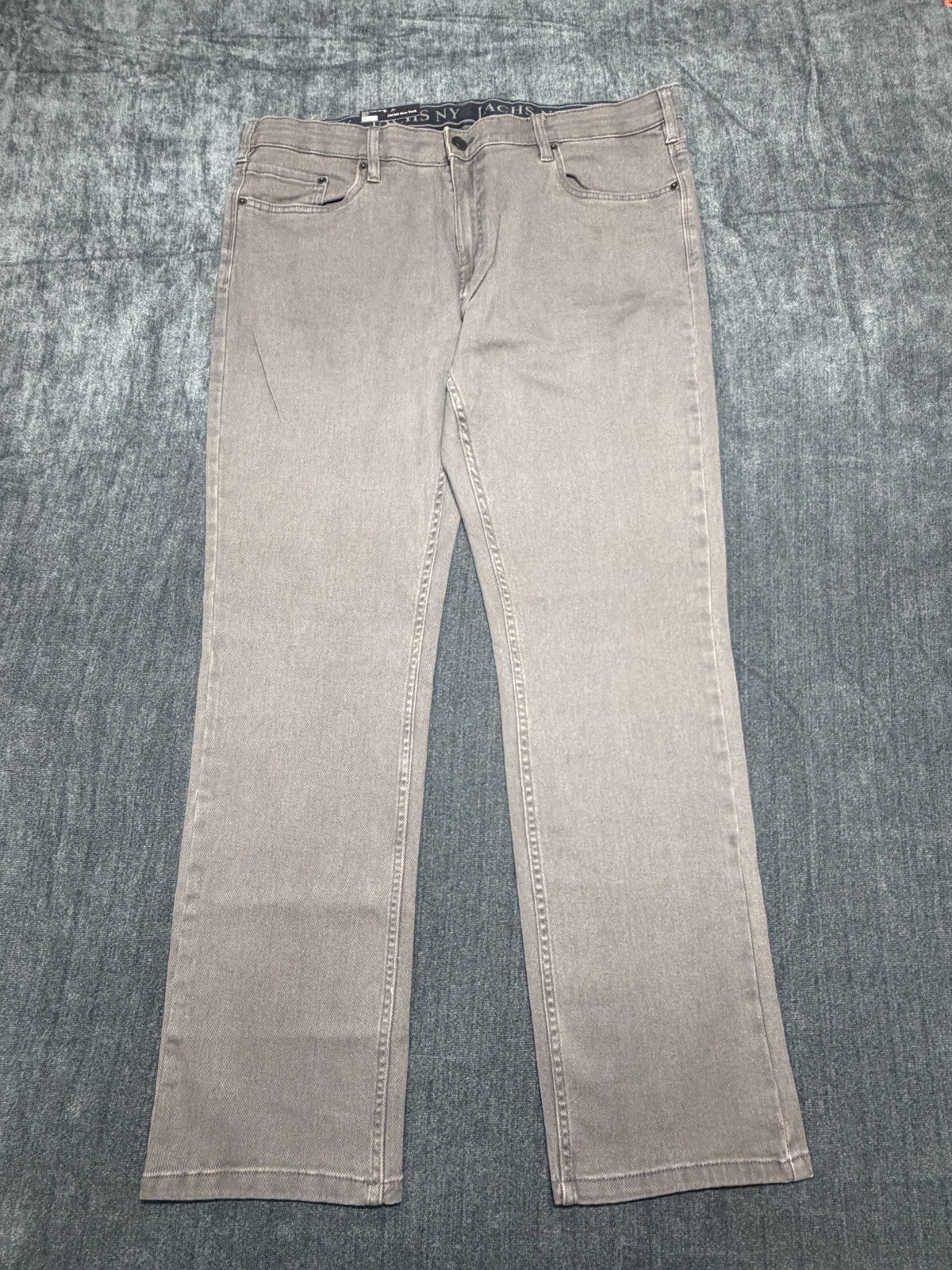 NWT Jachs New York Jeans Men's 40X32 Gray Denim Straight Leg Casual 5-Pockets