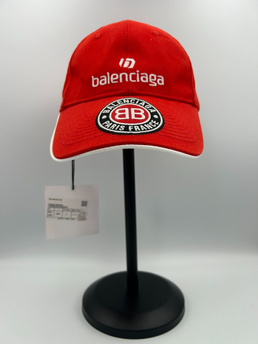 NWT Balenciaga Soccer Club Cap Men's One-Size Red Embroidered-Logo Adjustable