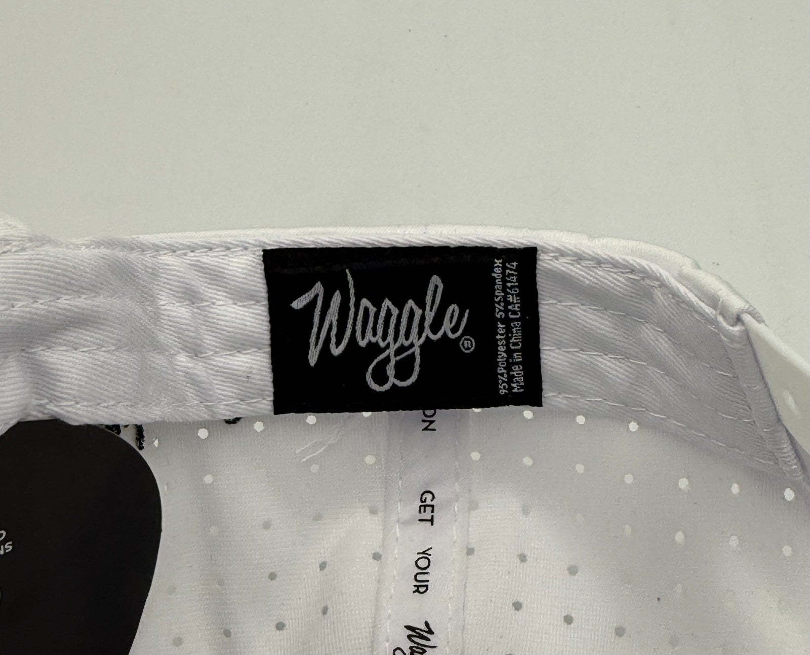 NWT Waggle Tiger Goat Golf Hat White Adjustable Performance Stripe Snapback Cap