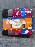NWT Member's Mark My Favorite Leggings Girls 10/12 Multicolor Preppy - 3-Pack