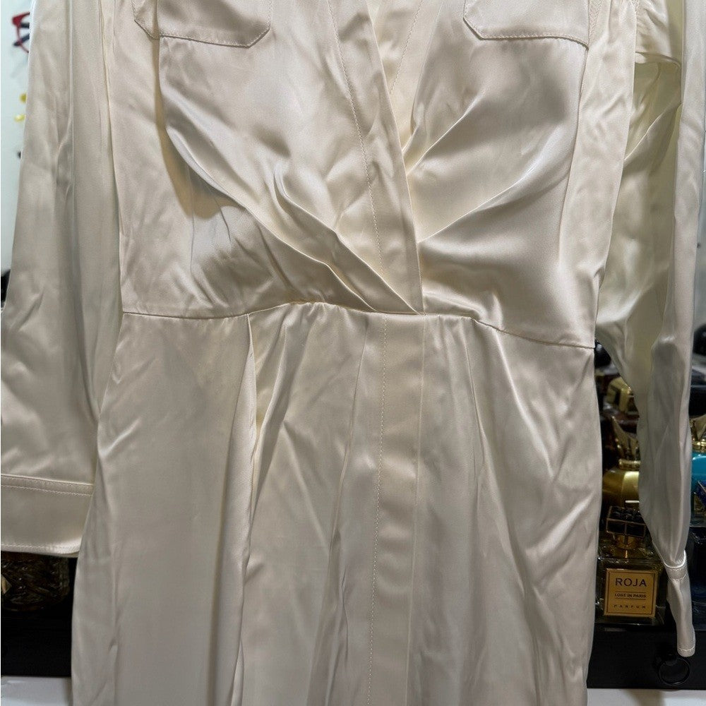 Off-White Duchesse Twist Long Dress Satin Size Medium 42 EU, 6 US NWT