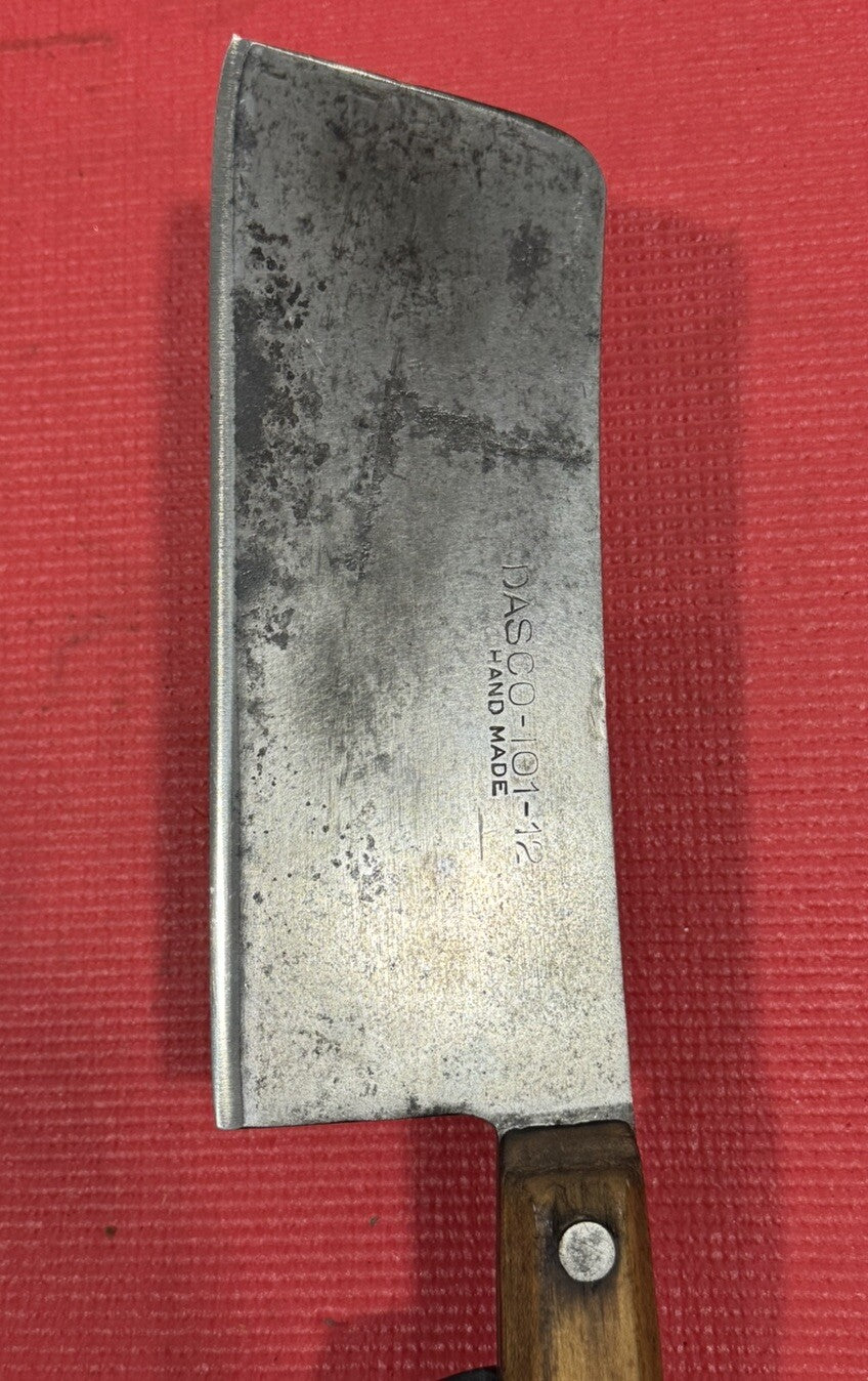 Antique DASCO 101-12 Meat Cleaver Butcher Knife 9'' Blade Hand Made Collectible