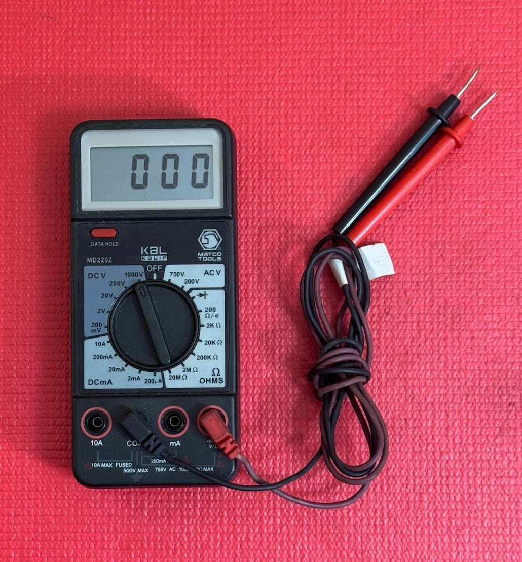 Matco Tools MD2202 1000V 10A Advanced Portable Digital Multimeter Works Great