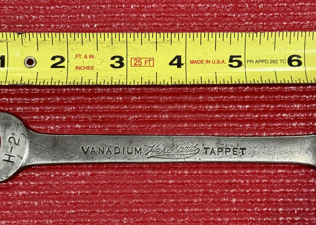 Vintage Herbrand Tools H-2, SAE 1/2" x 9/16" Tappet Open End Wrench Made in USA