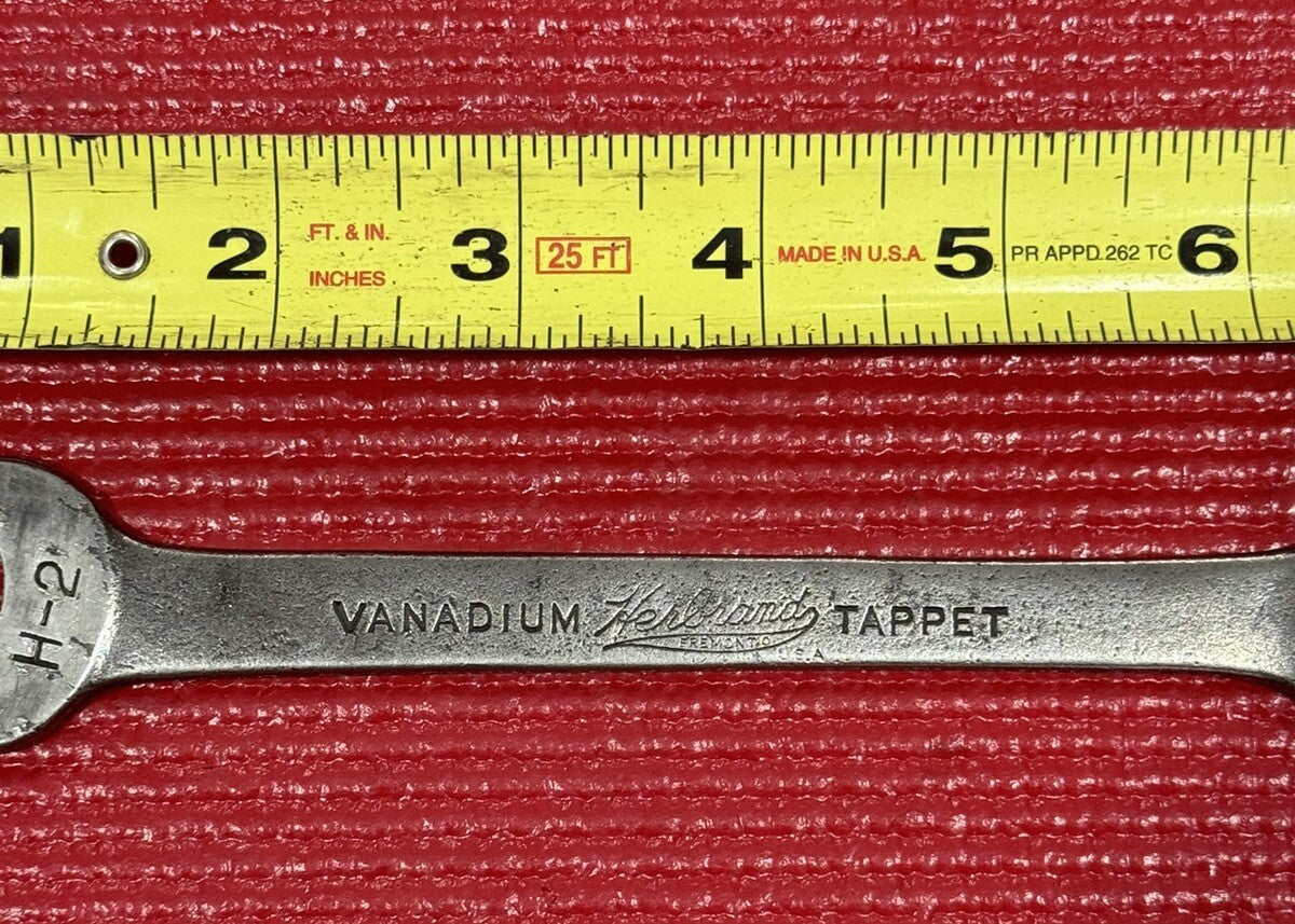 Vintage Herbrand Tools H-2, SAE 1/2" x 9/16" Tappet Open End Wrench Made in USA