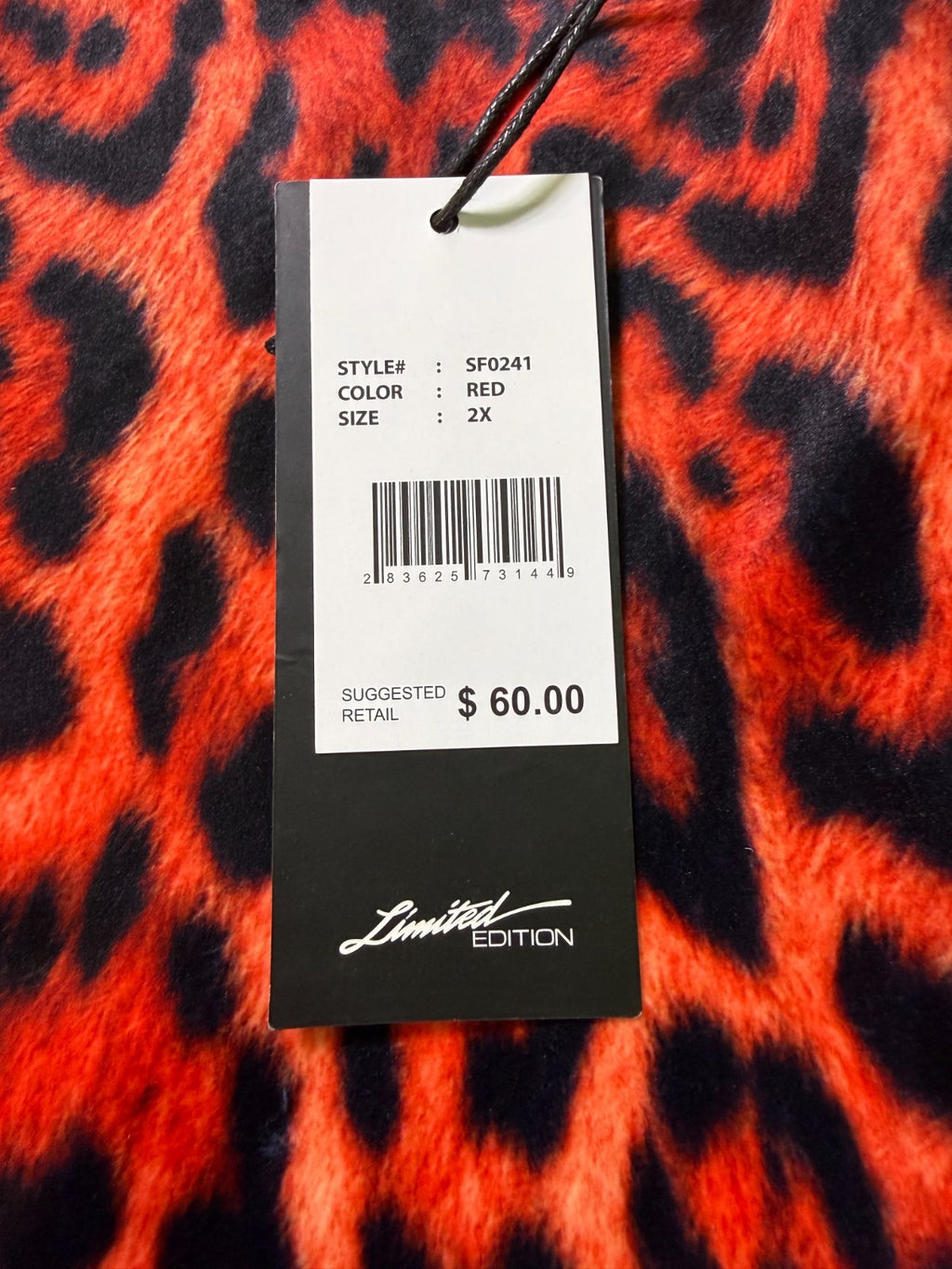 NWT Switch Remarkable Kings Leopard Print Crew Neck Sweatshirt Women's 2X Orange
