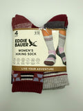 New Eddie Bauer Seamless Toe Hiking Socks Women's Shoes Size 5-10 - Pairs Of 4
