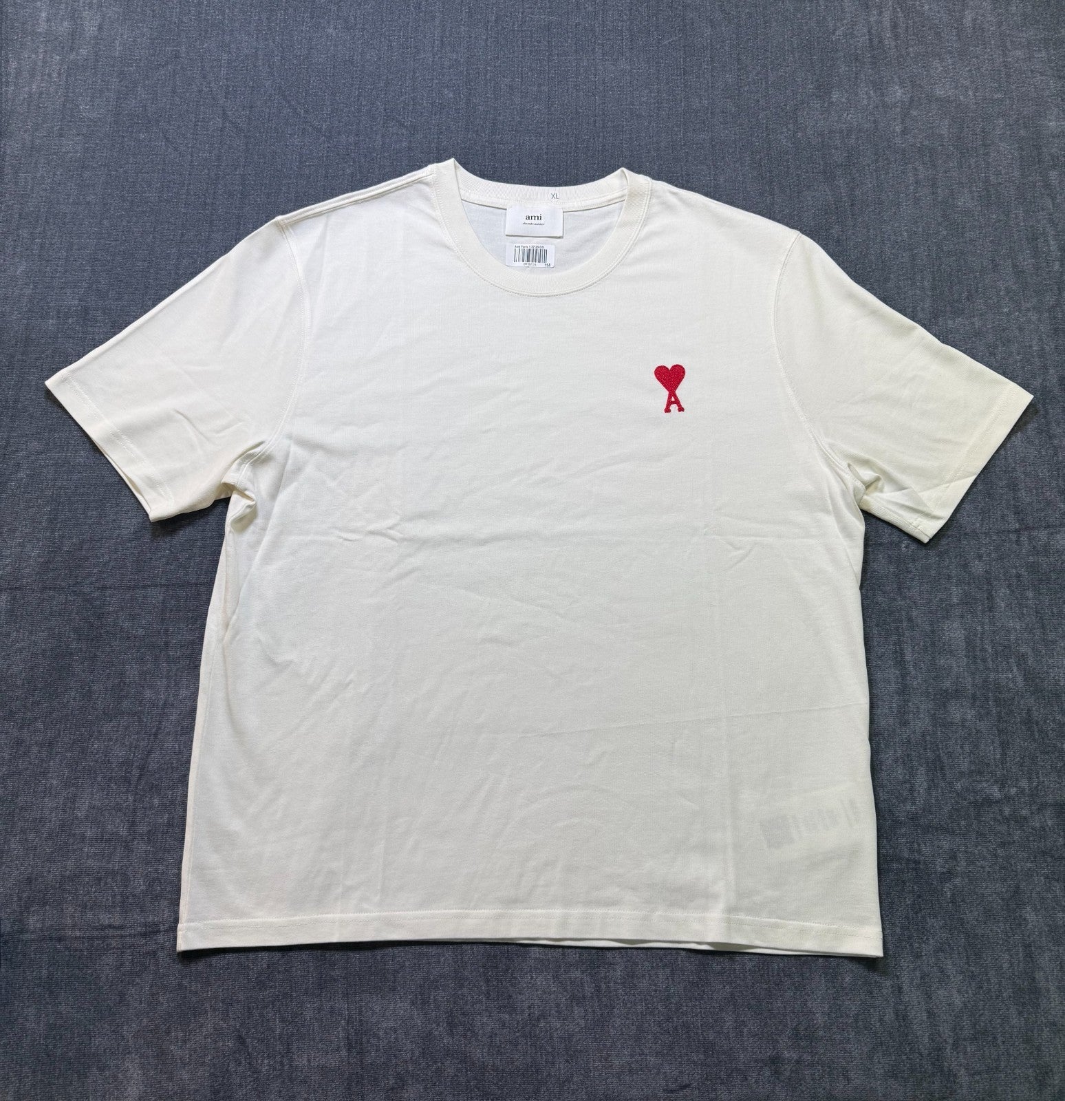 NWT Ami T-Shirt Men's X-Large White Short Sleeve Crew Neck Pullover Lightweight]