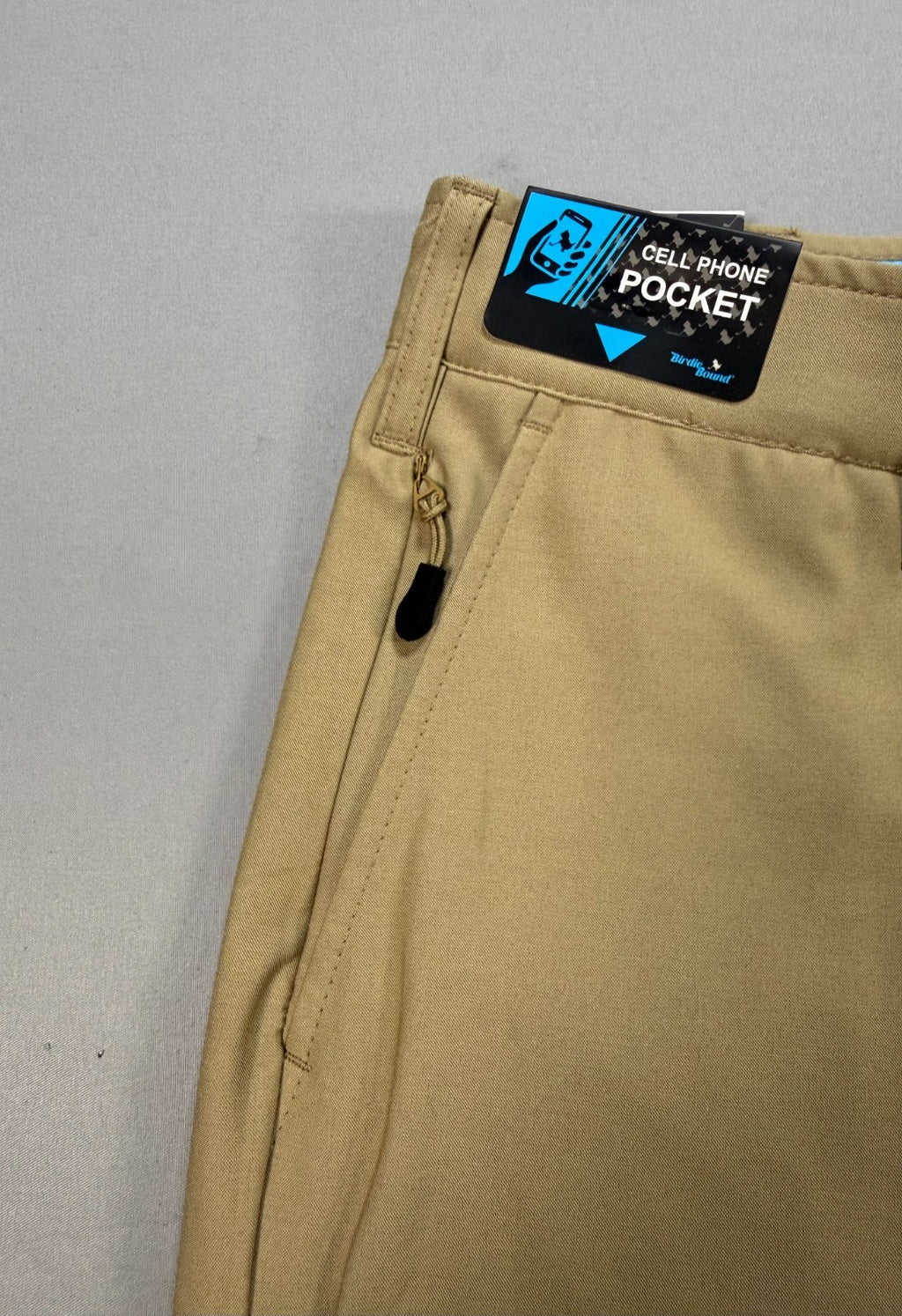 NWT Birdie Bound Straight Leg Pants Mens 34x32 Beige Flat Front Lightweight Golf