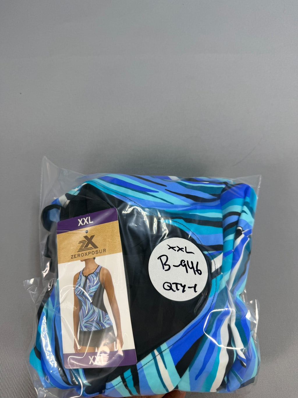 NWT ZeroXposur 2-Piece Scuba Tankini Swim Set Women's 2XL Blue/Black Sleeveless
