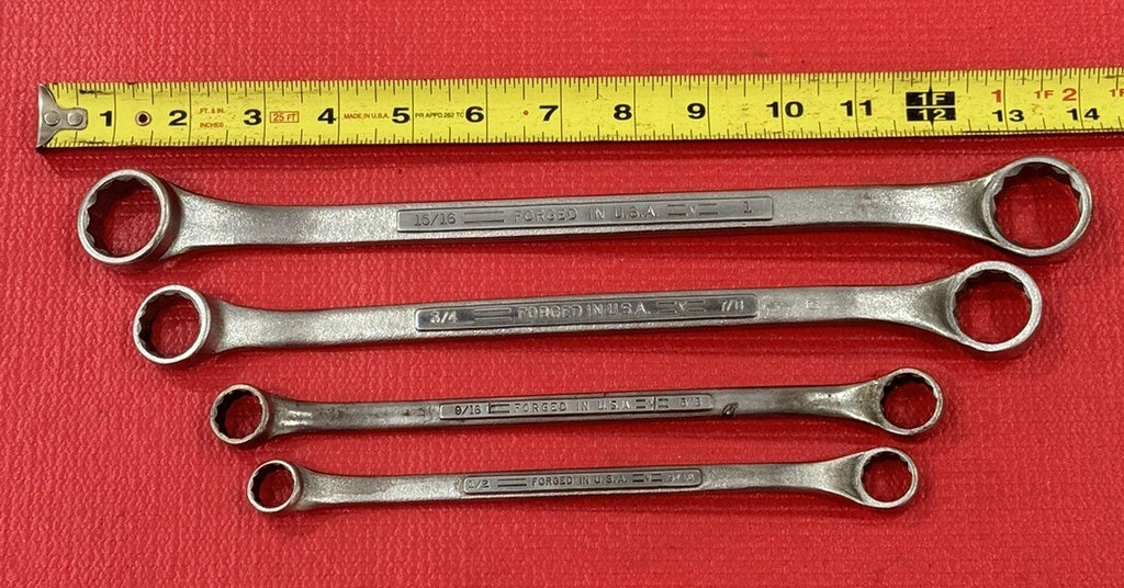 Vintage Craftsman 4 PC V Series SAE Double Box Wrench Set Made in USA