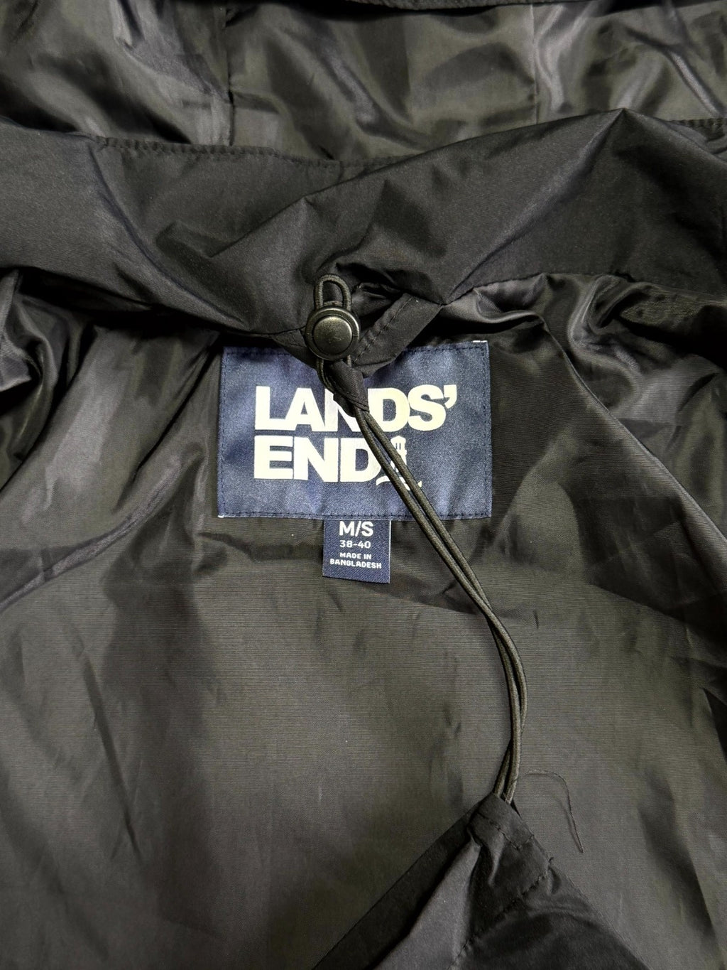 NWT Lands' End All-Weather 3-in-1 Jacket Men's Medium Black Full-Zip Hooded