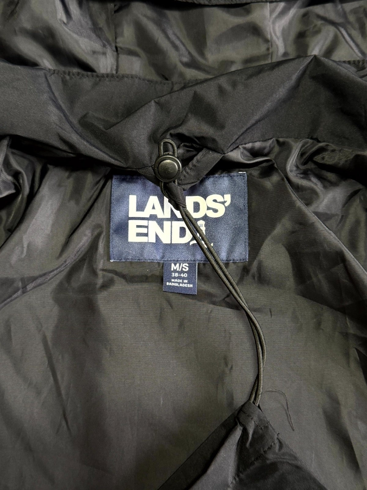 NWT Lands' End All-Weather 3-in-1 Jacket Men's Medium Black Full-Zip Hooded