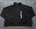 NWT Member's Mark Fleece Half-Zip Pullover Sweatshirts Women's 2XL Black Cropped