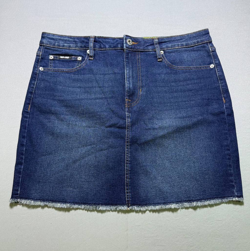 NWT DKNY Jeans Mid-Rise Denim A-Line Skirt Women's 14 Blue Comfort Stretch