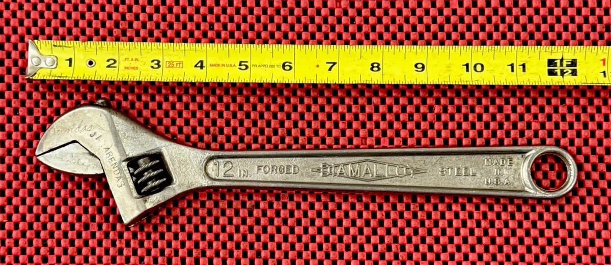Vintage Diamalloy Diamond Calk Horseshoe CO DULUTH MN USA 12” Adjustable Wrench