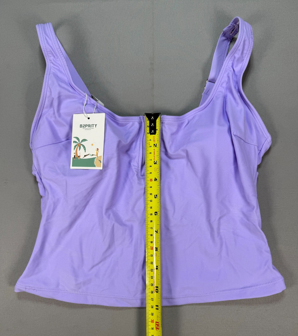 B2Prity Tankini Swimsuit Women's Medium Purple Tropical Floral Summer Beach