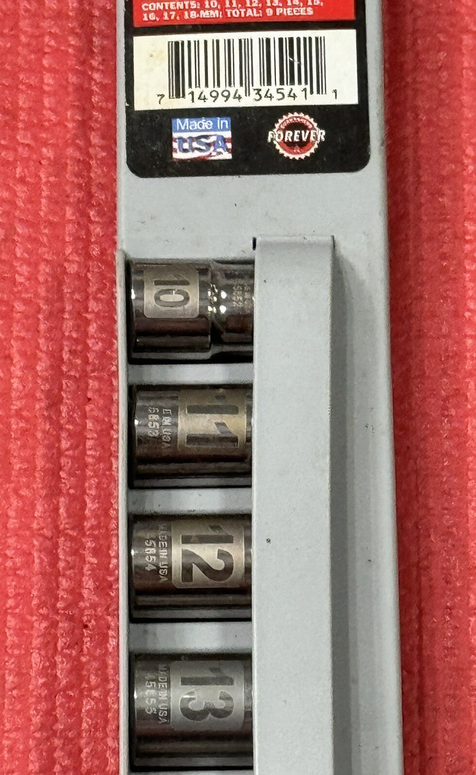 Vintage Craftsman 34541 NEW 9PC 3/8" Drive Metric Socket Set w/ OG Case USA